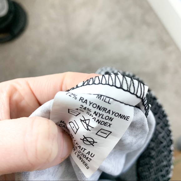 Margaret M Black White Geometric Print Stretchy Pencil Skirt Large L - Picture 7 of 7